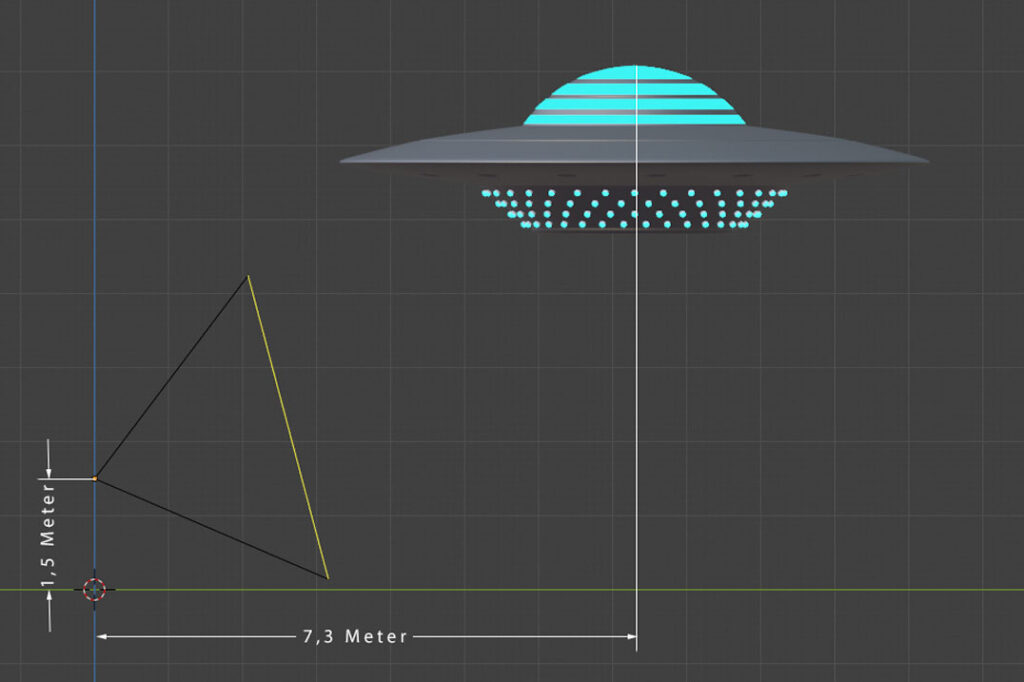 Ufo im 3D-Raum